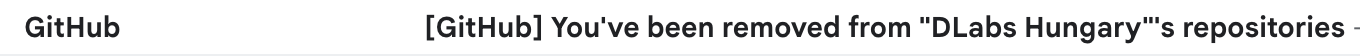 GitHub email: You've been removed from DLabs Hungary's repositories